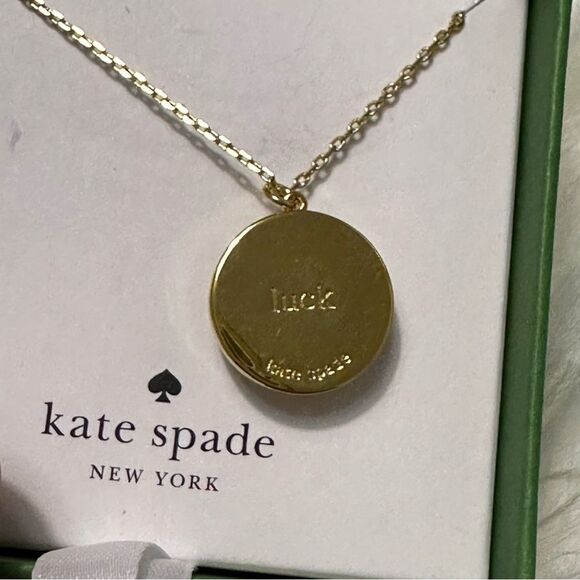 Kate Spade New York Lucky Charm Mother of Pearl Evil Eye Protection Necklace - Picture 6 of 8
